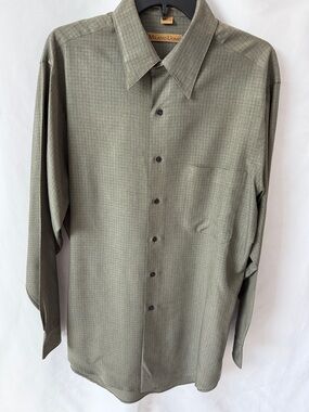 Milano Men's Olive Check Button-Up Shirt